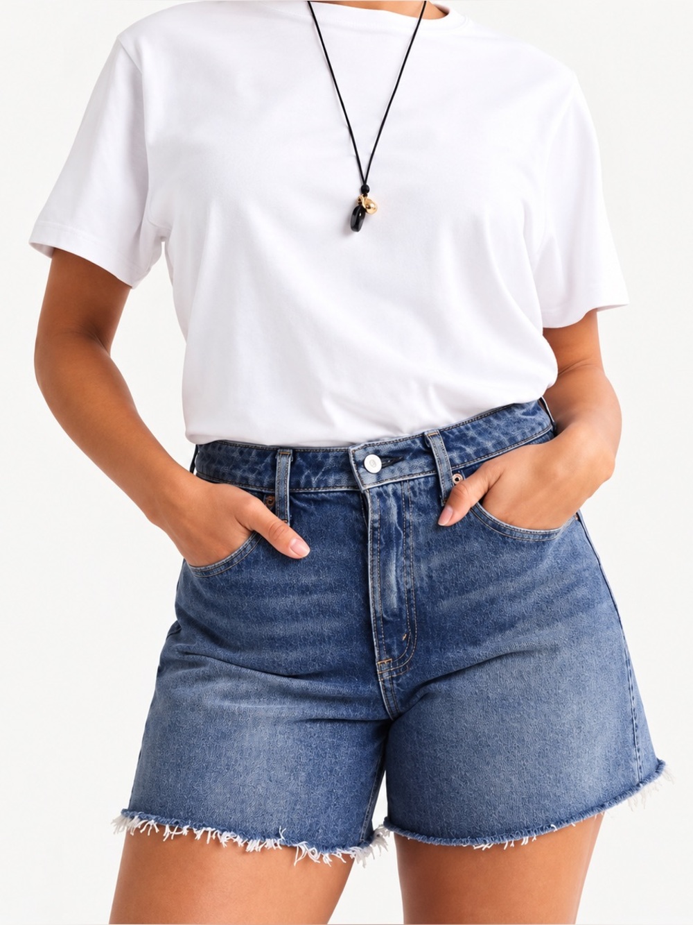Abercrombie & Fitch Curve Love The Dad High Rise Shorts